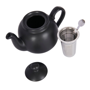 London Pottery Farmhouse Matt Black Ceramic Teapot 600ml