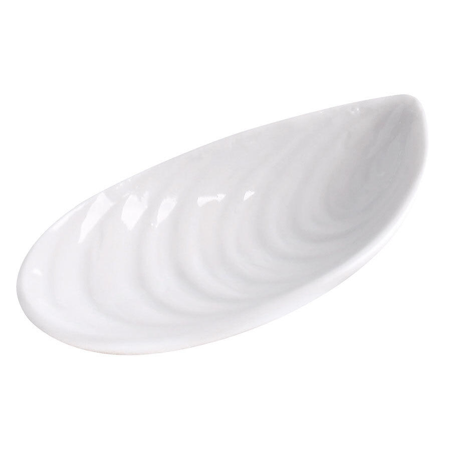 Pordamsa Mediterranean Textures Porcelain Gloss White Mussel Tasting Spoon 7.5cm 5ml