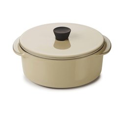 Revol Caractere Ceramic Nutmeg Round Cocotte With Lid 14x12x6.5cm 25cl
