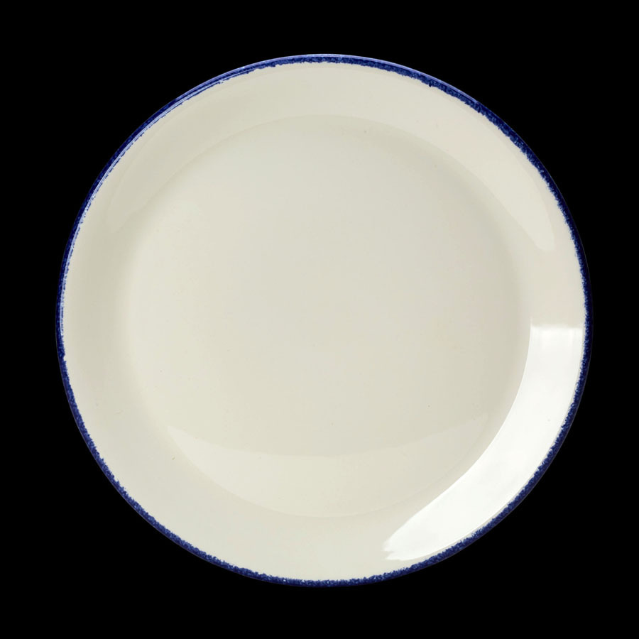 Steelite Blue Dapple Vitrified Porcelain Round Coupe Plate 25.5cm