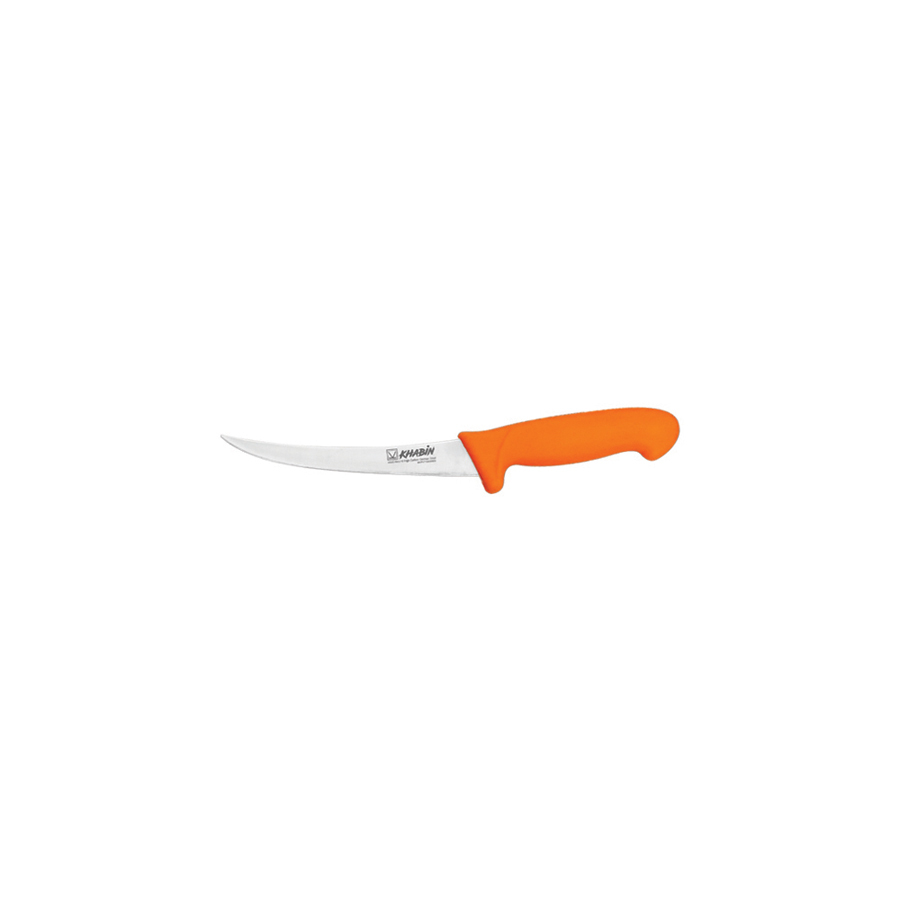 KHABIN Boning Knife Nar Curved Stainless Steel Blade Orange Santoprene Handle 12.7cm 5in