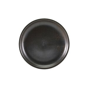 Genware Terra Porcelain Black Round Coupe Plate 19cm