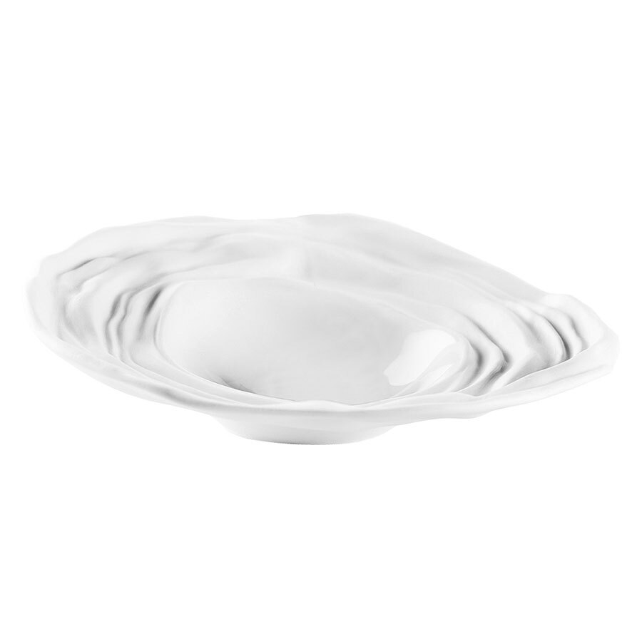 Pordamsa Barcelona Porcelain Gloss/Matte White Organic Deep Plate 28cm 125ml