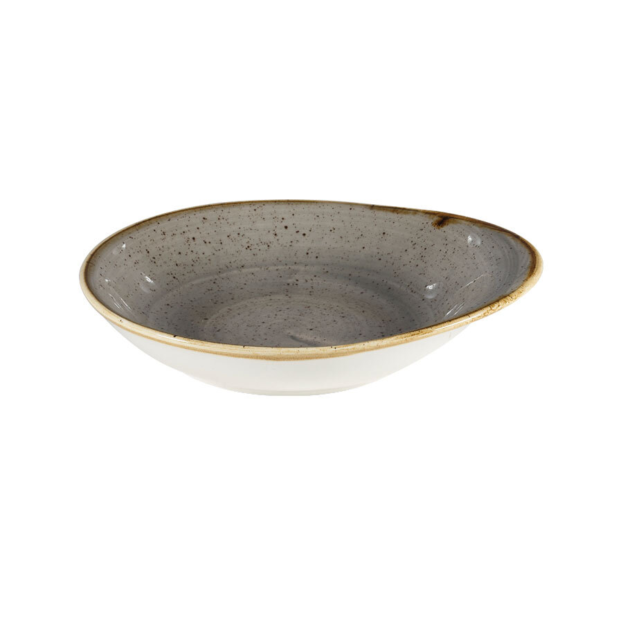 Churchill Stonecast Vitrified Porcelain Peppercorn Grey Round Dish 18.5x16.8cm 30cl 10.5oz