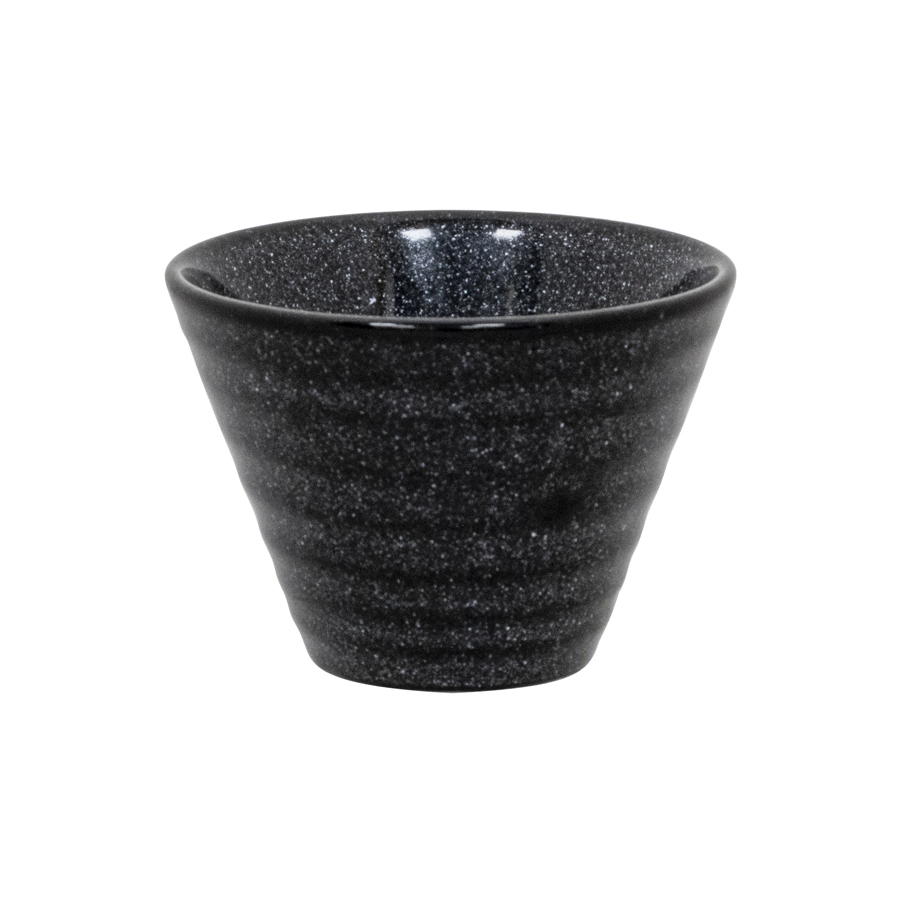 Artisan Granite Vitrified Fine China Black Round Stacking Conical Bowl 11cm