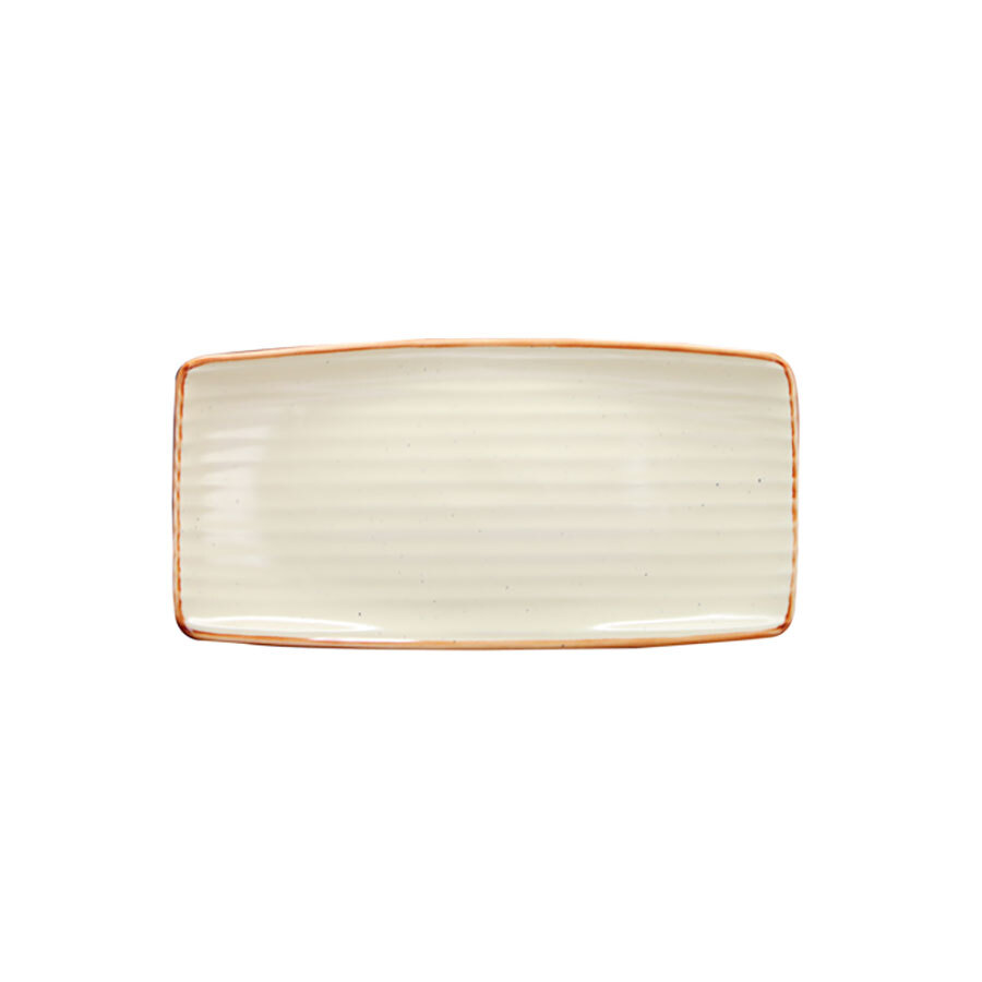 Artisan Coast Vitrified Fine China Cream Rectangular Platter 30x15cm