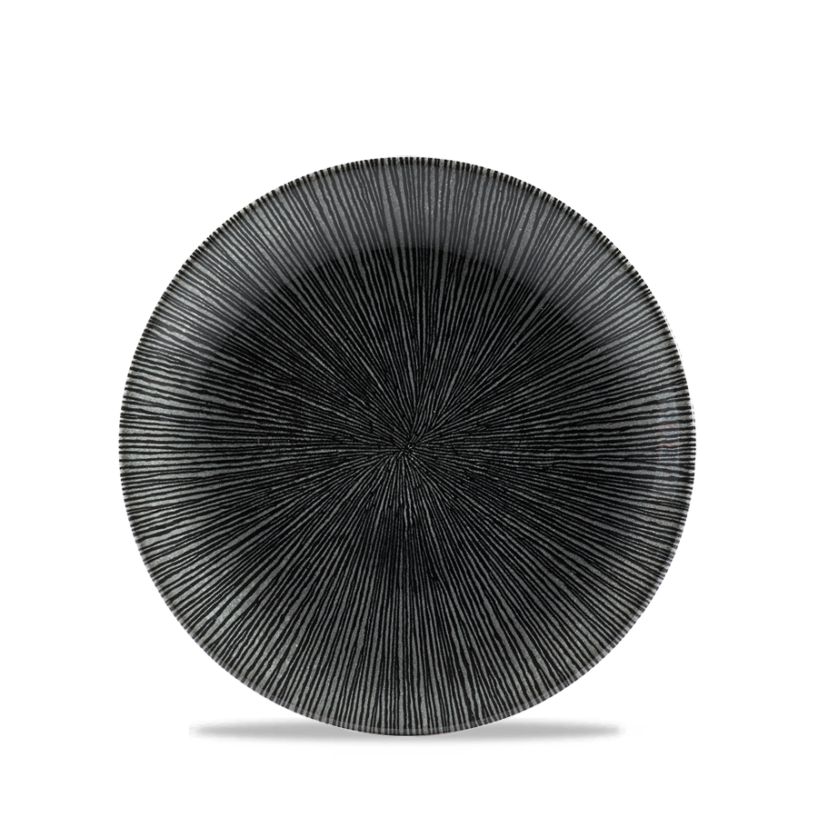 Churchill Studio Prints Agano Vitrified Porcelain Black Round Coupe Plate 16.5cm