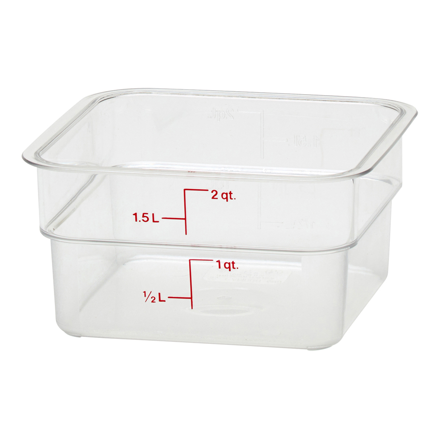 Cambro Square Container With Measurement Graduation Clear Polycarbonate 1.9ltr
