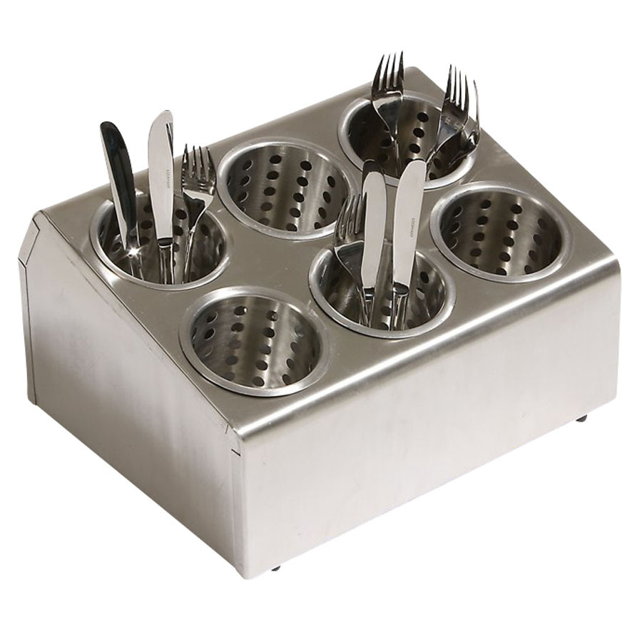 Stainless Steel Cutlery Dispenser 6 Compartments