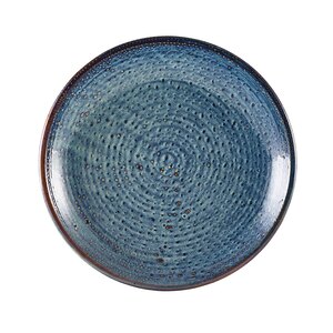 Genware Terra Porcelain Aqua Blue Round Deep Coupe Plate 25cm