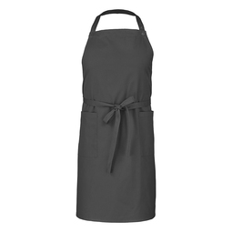 La Font Galanga Charcoal Bib Apron With Snap Fastening Adjustable Neck Strap and Twin Hip Pockets
