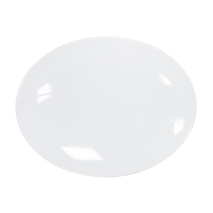 Astera Circuit Vitrified Porcelain White Oval Coupe Plate 33 cm