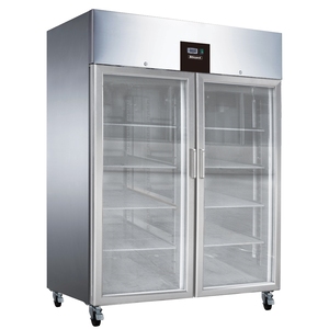 Blizzard BR2SSCR Refrigerator - GN2/1 - 2 Glass Doors - 1300Ltr - Stainless Steel