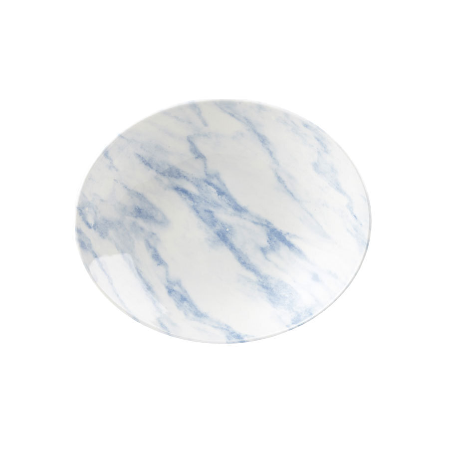 Textured Prints Blue Marb.Oval Bowl 25.5cm