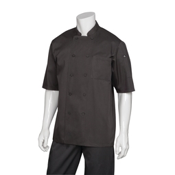 Chef Works Montreal Unisex Black Short Sleeve Chef Jacket