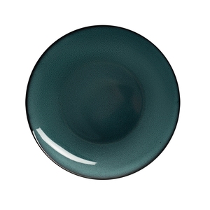 Astera Javiel Vitrified Porcelain Sea Green Round Coupe Plate 22cm