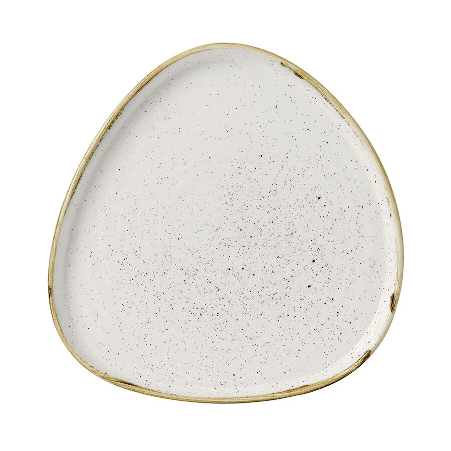 Churchill Stonecast Vitrified Porcelain Barley White Triangular Walled Plate 20x2cm