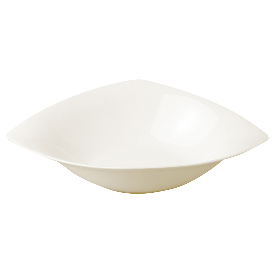 Rak Minimax Vitrified Porcelain White Diamond Shaped Salad Bowl 15.5x12cm