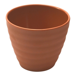 Terracotta Melamine Rippled Pot 35cl