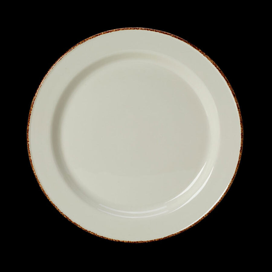 Steelite Brown Dapple Vitrified Porcelain Round Slimline Plate 27cm 10 5/8 Inch