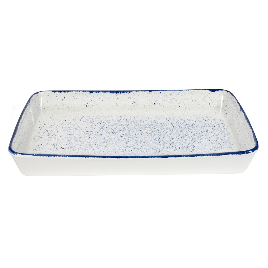 Churchill Stonecast Hints Vitrified Porcelain Indigo Blue Rectangular Baking Tray 600cl