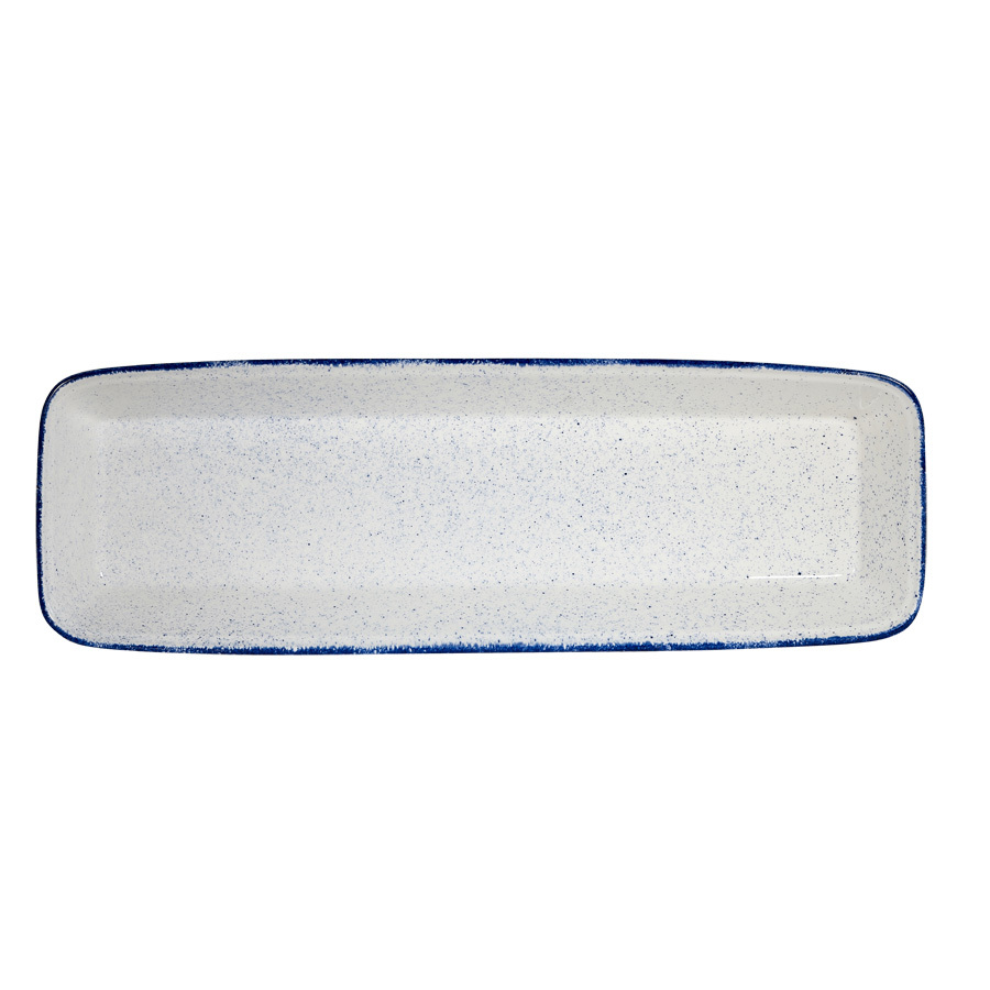 Churchill Stonecast Hints Vitrified Porcelain Indigo Blue Rectangular Baking Tray 300cl