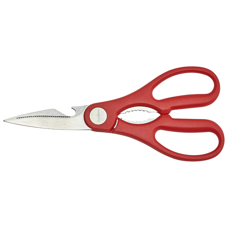 Genware Kitchen Scissors Stainless Steel 8in Red