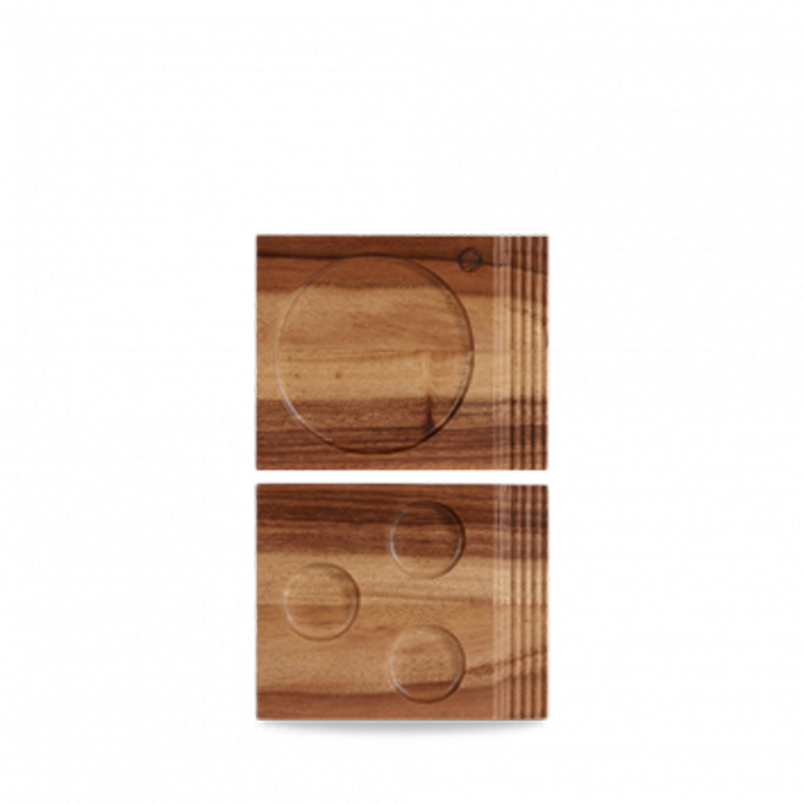 Churchill Art De Cuisine Rustic Acacia Wood Rectangular Handled Board 17.7x14.2cm