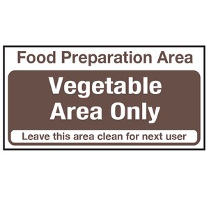Mileta Kitchen Food Safety Sign - Food Preparation Area for Vegetables Vinyl Sticker