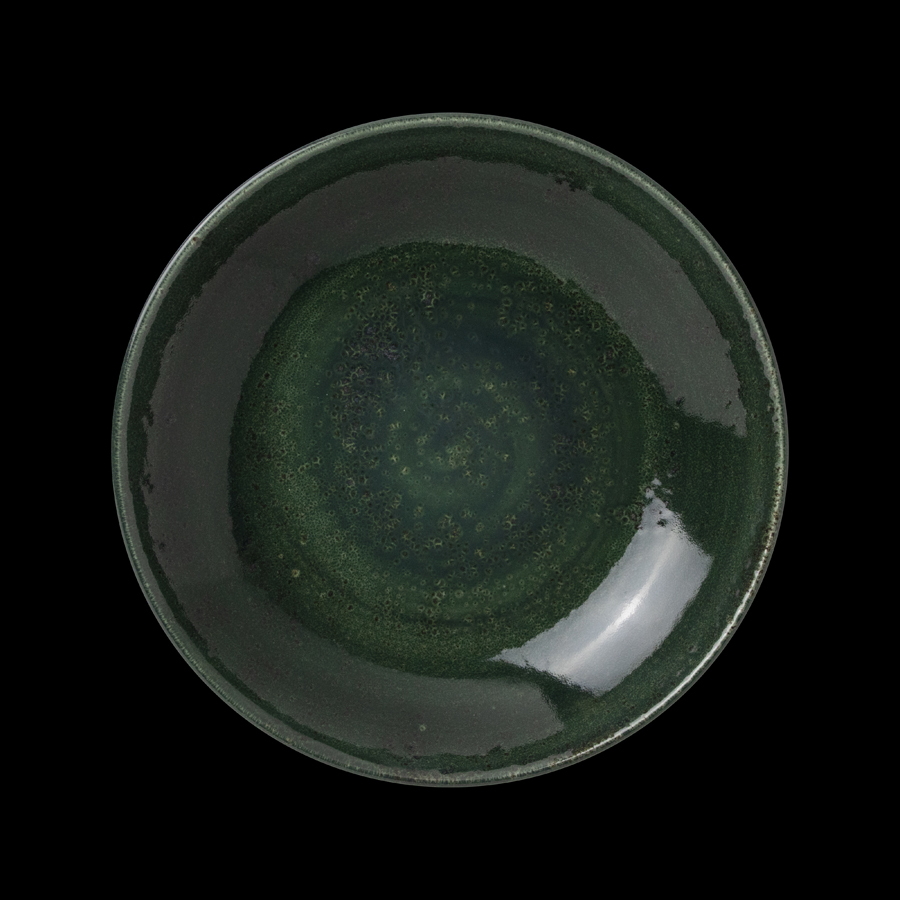 Steelite Vesuvius Vitrified Porcelain Burnt Emerald Round Coupe Bowl 29cm