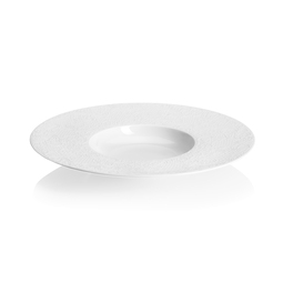 Guy Degrenne L Couture Porcelain White Round Wide Rim Shallow Bowl 30cm