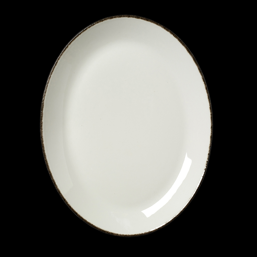 Steelite Charcoal Dapple Vitrifird Porcelain Oval Coupe Plate 30.5cm 12 Inch