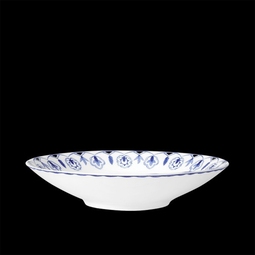 William Edwards Sultan's Garden Blue Bone China Round Coupe Bowl 24cm 9.5in