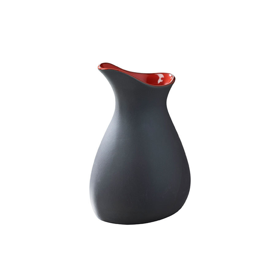 Revol Likid & Solid Porcelain Black & Red Pouring Jug 16.2x11x10cm 50cl