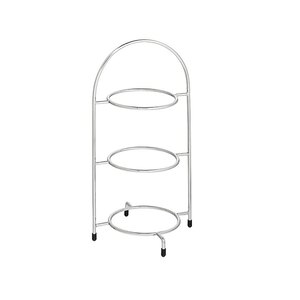 Chrome 3 Tier Plate Stand 15.5 inch 39cm