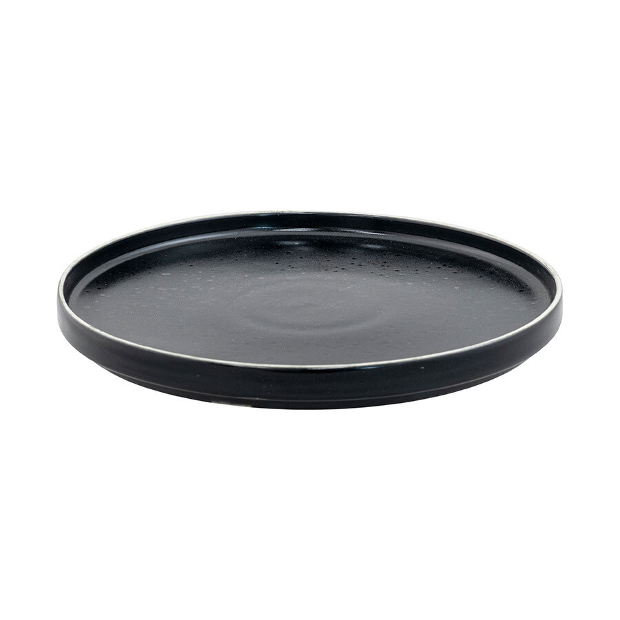 Artisan Coal Vitrified Stoneware Black Round Stacking Plate 26cm