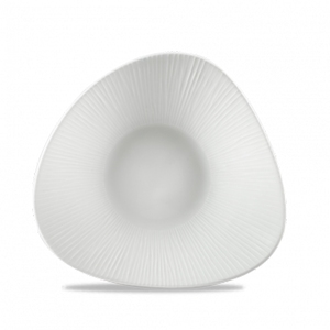 Churchill Bamboo Vitrified Porcelain White Triangle Shallow Bowl 8 1/4x8 1/4