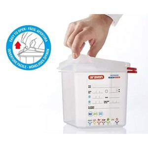 Araven ColourClip Airtight Container With Label Gastronorm 1/4 1.8L