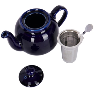 London Pottery Farmhouse Cobolt Blue Ceramic Teapot 600ml