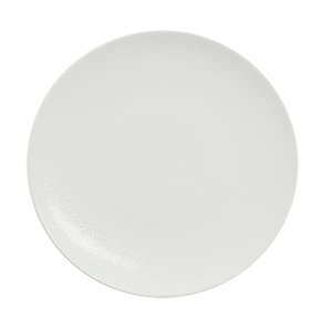 Astera Peel Vitrified Porcelain White Round Coupe Flat Plate 28cm