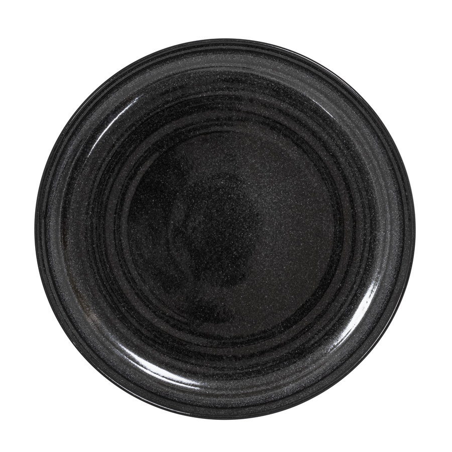 Artisan Granite Vitrified Fine China Black Round Coupe Plate 30cm