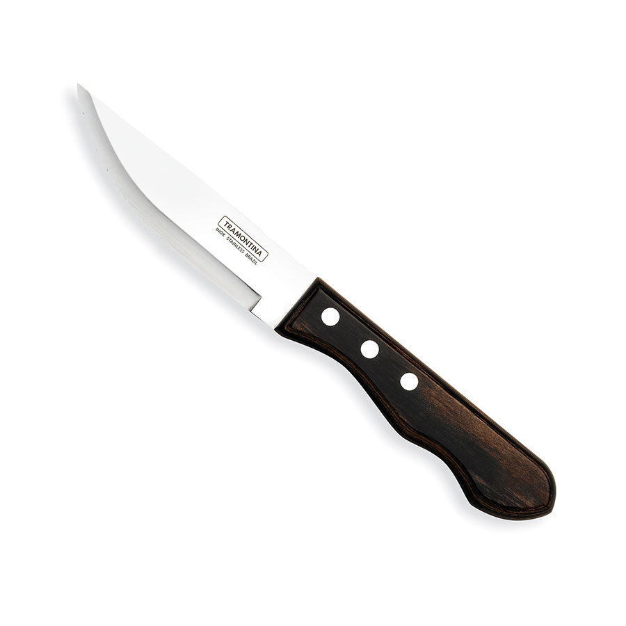 Tramontina 18/10 Stainless Steel Jumbo Polywood Steak Knife light black handle