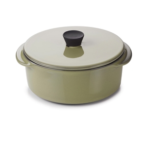 Revol Caractere Ceramic Cardamom Round Cocotte With Lid 14x12x6.5cm 25cl