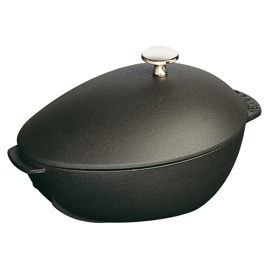 Black Cast Iron Mussel Pot 17.5 X 24cm