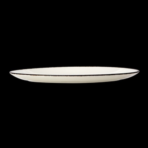 Steelite Charcoal Dapple Vitrifird Porcelain Oval Coupe Plate 34.25cm 13.5 Inch