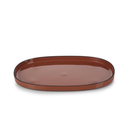 Revol Caractere Ceramic Cinnamon Oval Plate 35.5x21.8cm