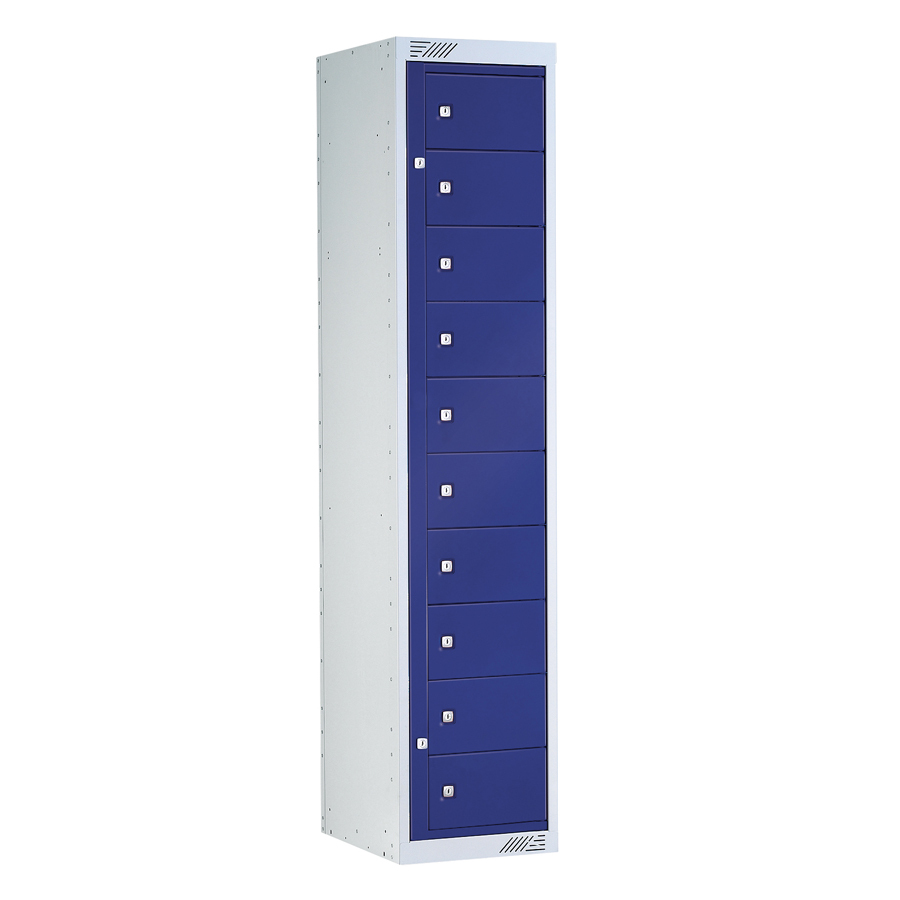 10 Door Garment Dispenser Locker - Grey/Blue