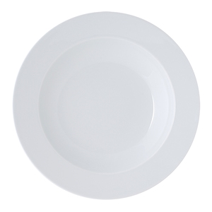 Astera Brasserie Vitrified Porcelain White Round Rimmed Bowl 29cm