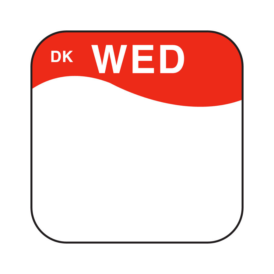 Daymark label Wednesday Permanent Square 1.9cm