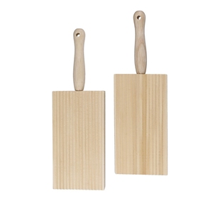 KitchenCraft Home Made Traditional Rectangular Wood Butter & Gnocchi Paddles Set Of Two